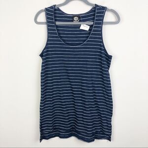 BOBEAU | NORDSTROM Striped Long Length Tank Top Navy Blue Women’s Size Small NEW